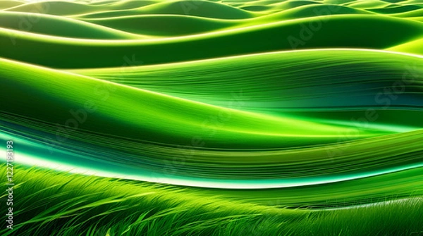 Obraz Eco-Friendly Abstract Background with Grass Field Movement – Ultra HD