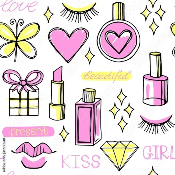 Fototapeta Fashion vector seamless pattern