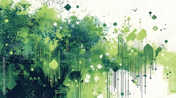 Fototapeta A stock illustration that represents the concept of digital ecosystem