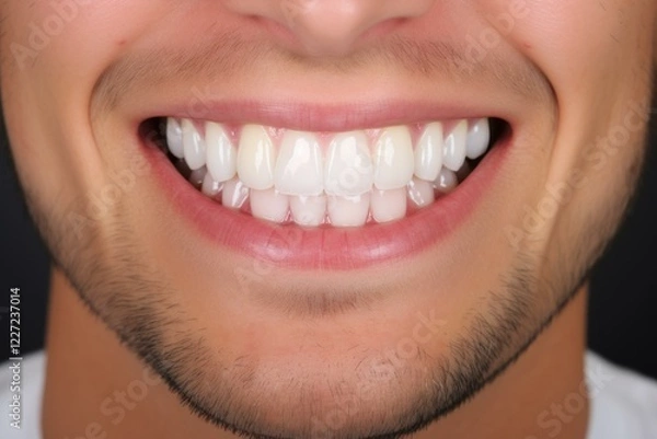Obraz Closeup of perfect smile with healthy teeth and pink gums