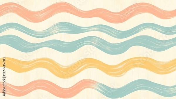 Obraz  Minimalist Retro Wavy Background in Pastels