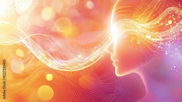 Obraz abstract background with space. the human image . mind, soul, energy movement