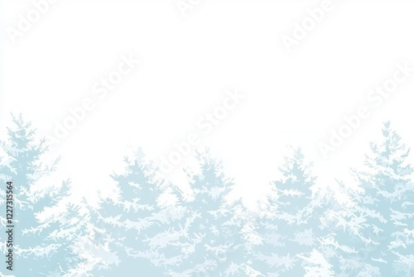 Obraz Winter Landscape Gradient: A snowy landscape with a sky transitioning from crisp white to pale blue, accented by snow-covered trees