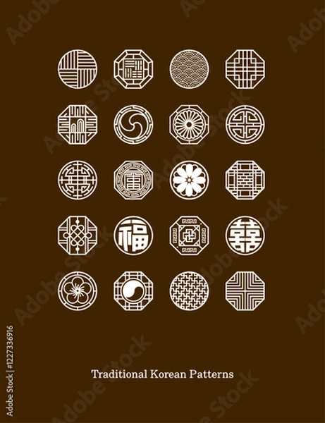 Obraz 한국전통문양  korean traditional patterns