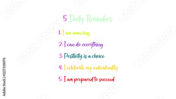 Obraz daily reminders colorful lettering positivity motivation