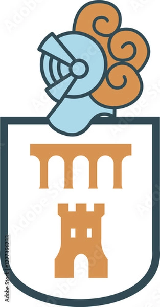 Obraz Escudo con casco medieval.eps