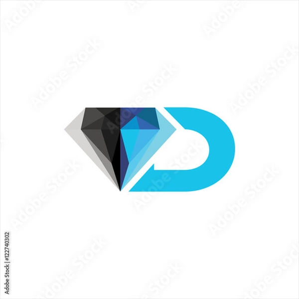 Obraz Colorful abstract diamond logo