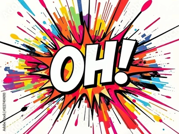 Fototapeta Colorful Comic Explosion Background OH Pattern - Vibrant Abstract Art
