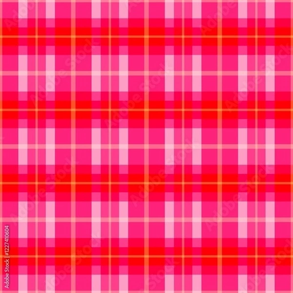 Fototapeta Seamless tartan squares pattern background in pink.