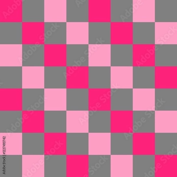 Fototapeta Seamless plaid pattern background in pink and grey.