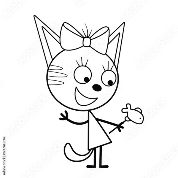 Obraz hungry kitty coloring pages