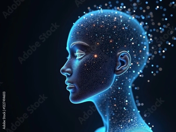Obraz Visual representation of agentic AI with a luminous and intricate design capturing the essence of intelligent machines and consciousness