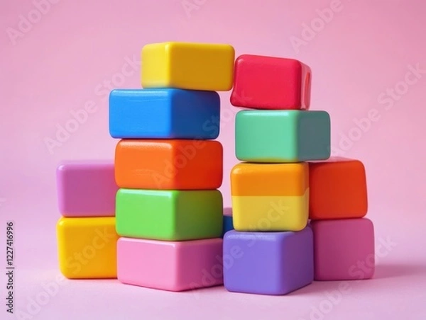 Obraz Brightly Colored Blocks Stack