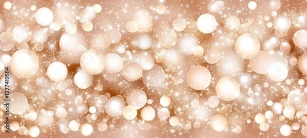 Fototapeta Abstract Golden Bokeh Lights Background, Luxury Festive Shiny Design with Sparkling Particles