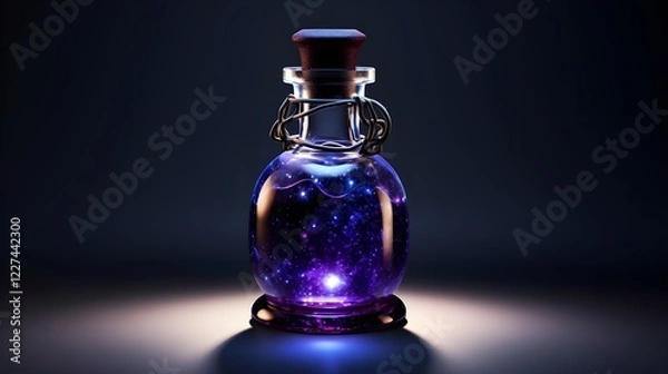 Fototapeta Blue elixir on transparent glass