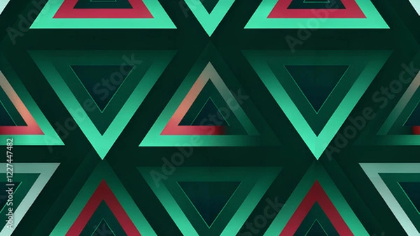 Obraz red and green abstract triangle background