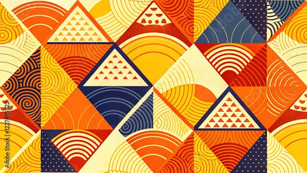 Obraz seamless autumn pattern with triangles