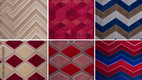 Obraz set of seamless geometric patterns