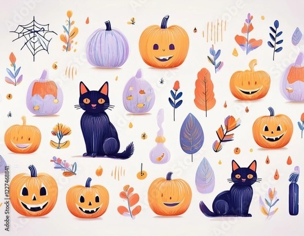 Obraz ハロウィンのイラストセット