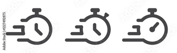 Fototapeta Timer icons. Speed Time Icon set. Fast stopwatch. Fast delivery symbol. Vector illustration