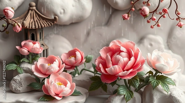 Obraz bouquet of tulips on a wooden background