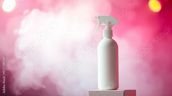 Obraz spray botal pink backround and smoke