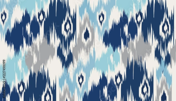 Fototapeta geometric ethnic vintage texture vector art design. textile fashion pattern line ikat seamless pattern and batik fabric texture asian background wallpaper geometry indian. Ethnic abstract ikat art .