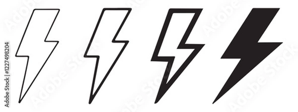 Fototapeta Lightning Bolt Icon Set | Electric, Power, and Energy Symbols for Design & Branding