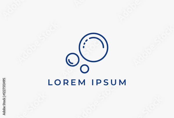 Fototapeta Bubble icon in filled, outline style. Clear water splash. Soap foam, fizzy drink, oxygen bubble pictogram symbol. Fresh aqua drop for wet symbol. Vector illustration design on white background.