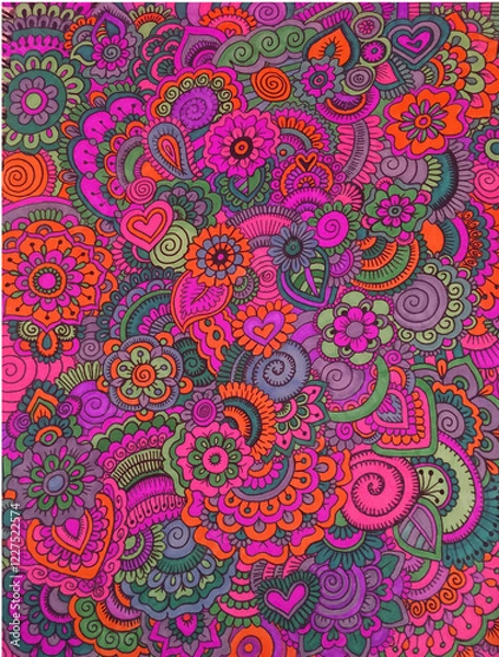 Obraz Patchwork pattern. Vintage decorative elements. Hand drawn background. Islam, Arabic, Indian, ottoman motifs. Perfect for printing on fabric or paper.