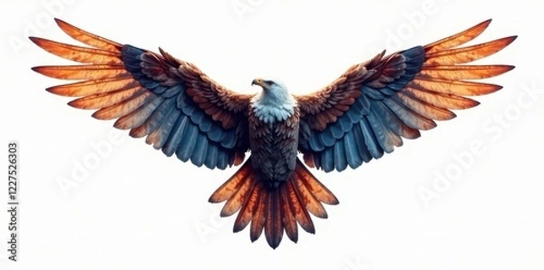 Fototapeta Intricate wing patterns, sharp focus, pure white backdrop , photography, design