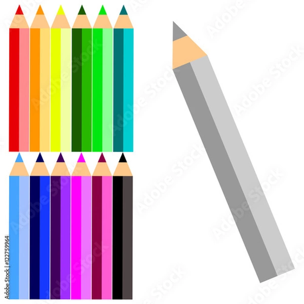 Fototapeta A collection of a color pens