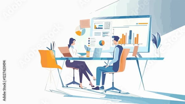 Fototapeta Professional Sales Strategy Abstract Concept Vector Illustration