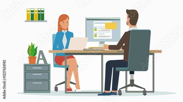 Obraz Efficient Workflow and Remote Business Communication Concept