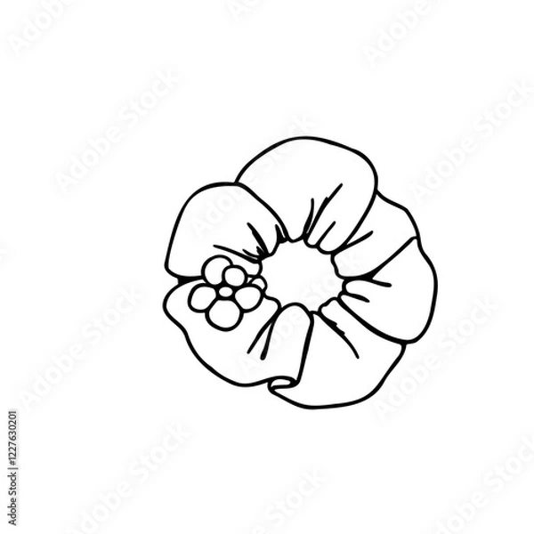 Obraz cute illustration scrunchie with flower 