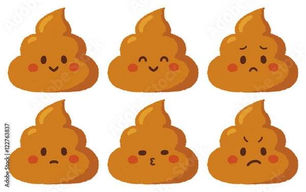 Fototapeta 可愛いうんち〈表情６種〉つぶつぶ無 2