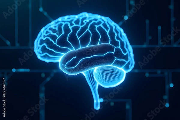 Fototapeta Exploring advances in neuroscience understanding brain functionality through digital visualization techniques