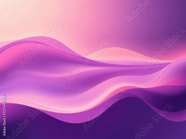 Fototapeta Gradated purple and peach pastels with swirling waves, layered depth, undulating movement