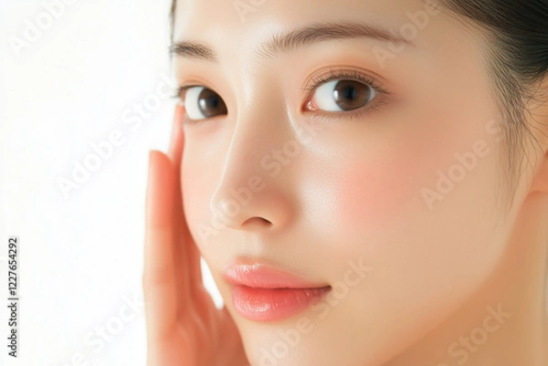 Obraz Asian woman with a white background