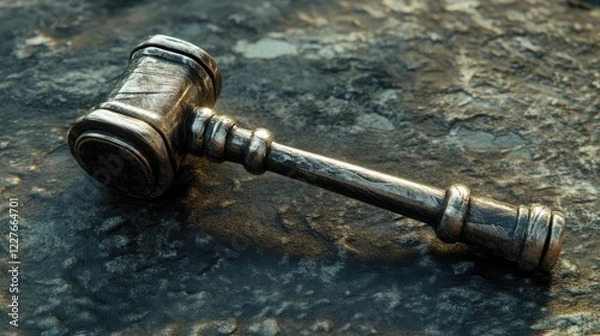 Obraz Metal Gavel Representing Authority and Decision Making in Financial Trading and Investment Context