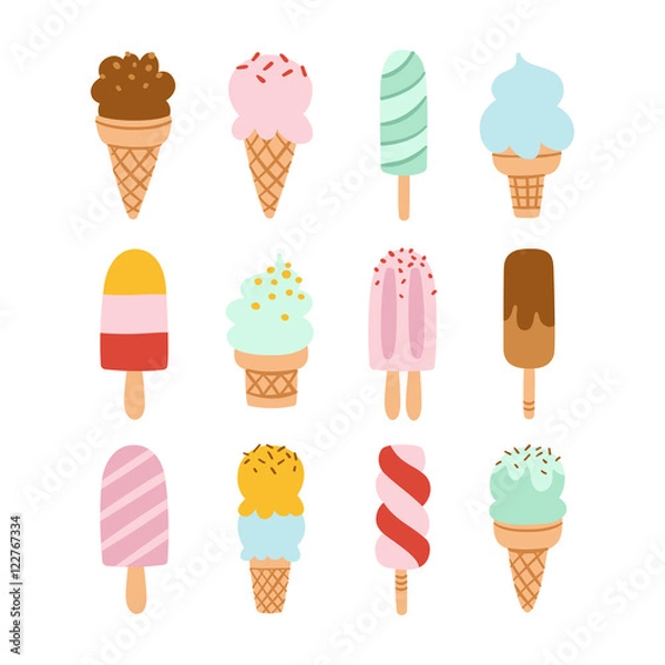 Obraz Ice cream vector collection