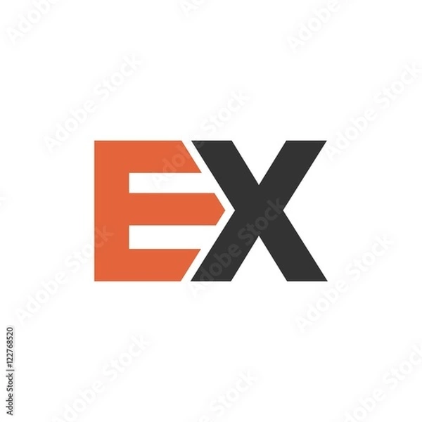 Obraz EX letter initial logo design