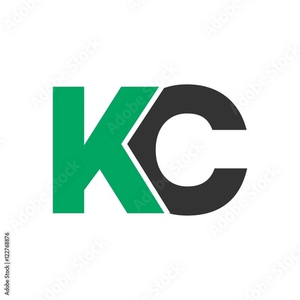 Fototapeta KC letter initial logo design