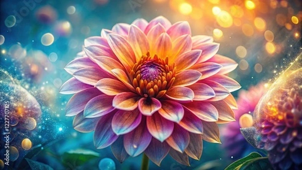 Obraz Close-up floral surrealism: double exposure creates abstract botanical art, a fantasy bloom.