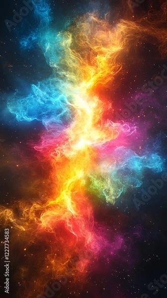 Fototapeta Colorful Abstract Background with Nebula Stars and Galaxies