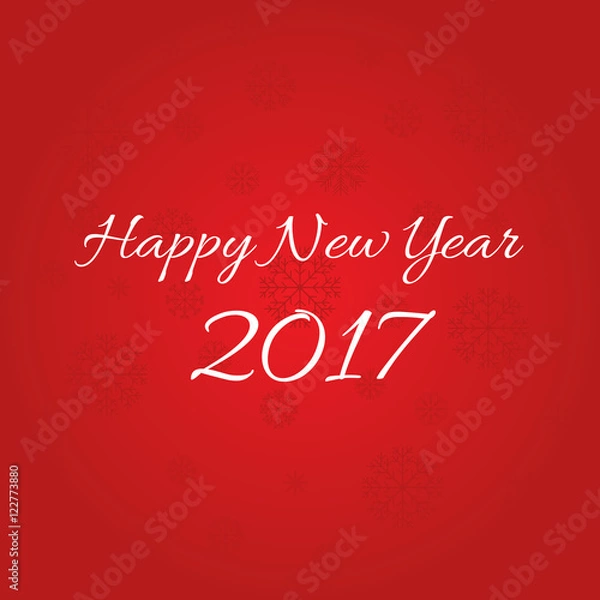 Obraz New year pattern. Snowflakes on a red background. Vector.