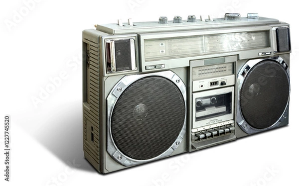 Fototapeta Vintage Radio Cassette Recorder Boombox isolated. PNG	
