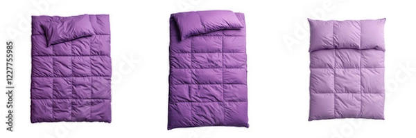 Obraz The cozy purple comforter on a transparent background home decor bedding style