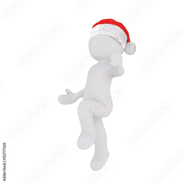 Fototapeta Weihnachtswichtel mit Geschenk zu Weihnachten