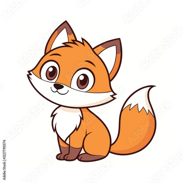 Fototapeta red fox cartoon